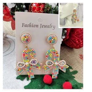 🐘🐘 Christmas Candy Cane Earrings